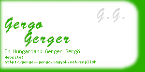 gergo gerger business card